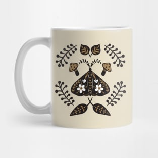 Cottagecore Moth and Mushroom Mug